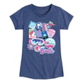 thumbnail image 1 of Barbie - Ski Sticker Collage - Toddler And Youth Girls Fitted Short Sleeve Graphic T-Shirt, 1 of 4