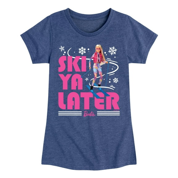 Barbie - Ski Ya Later - Toddler And Youth Girls Fitted Short Sleeve Graphic T-Shirt