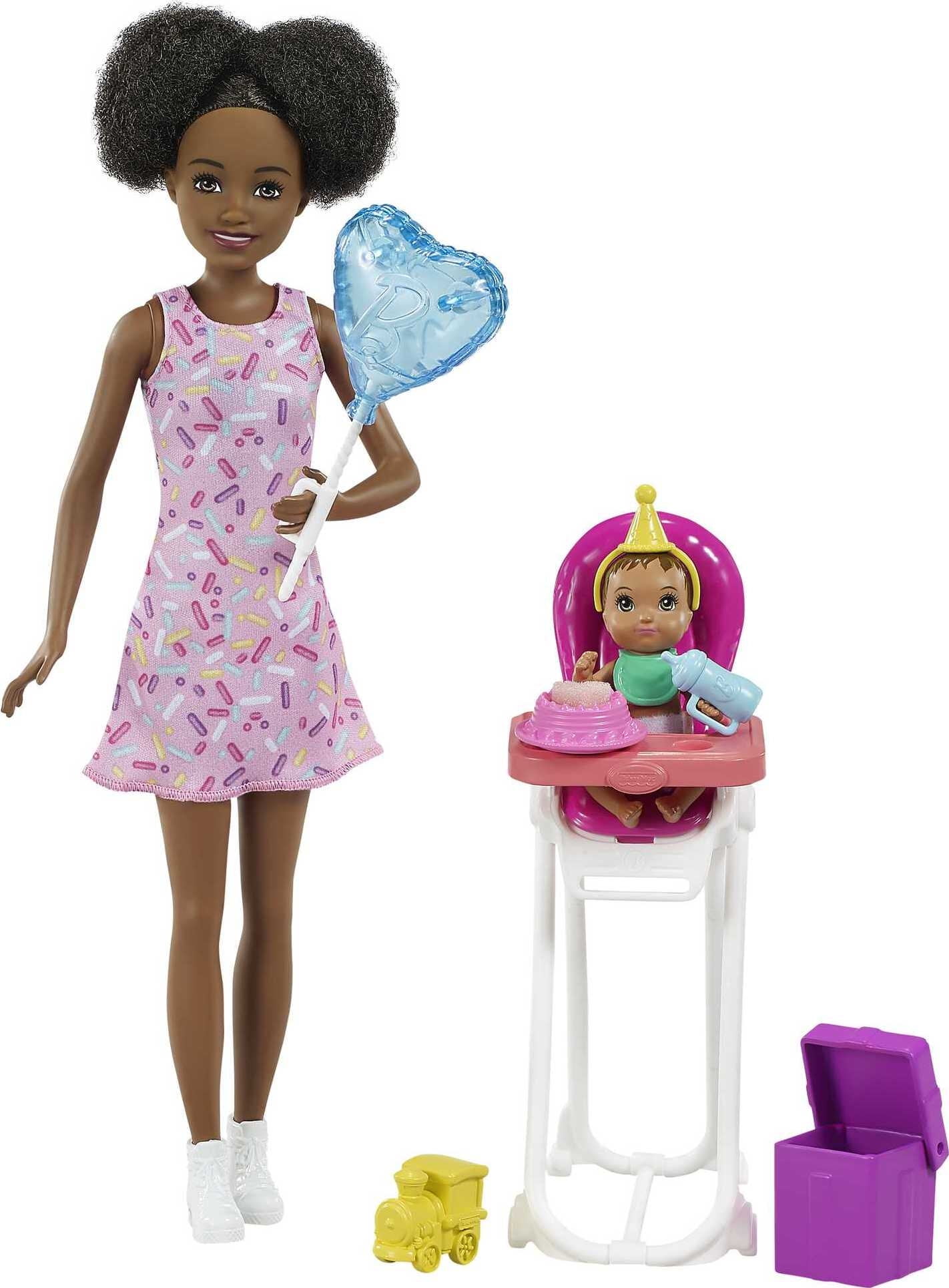 Skipper Babysitters Birthday Feeding Playset, Brunette Doll, Color-Change & Accessories - Walmart.com