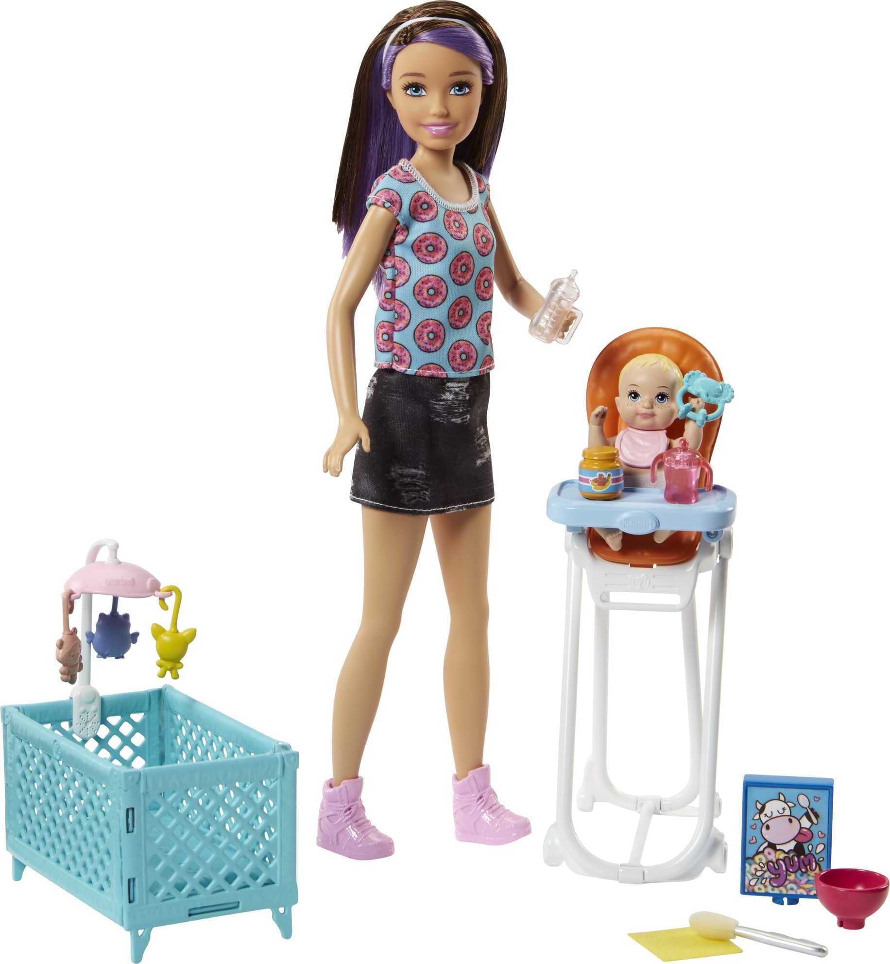 Barbie Babysitters Inc Doll Playset Baby Set with Babysitting