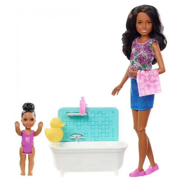 Barbie Skipper Babysitters Inc. Bath Time Playset with Toddler Doll