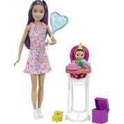 Barbie Skipper Babysitters Inc. Birthday Feeding Playset with Doll, Color-Change Baby & Accessories