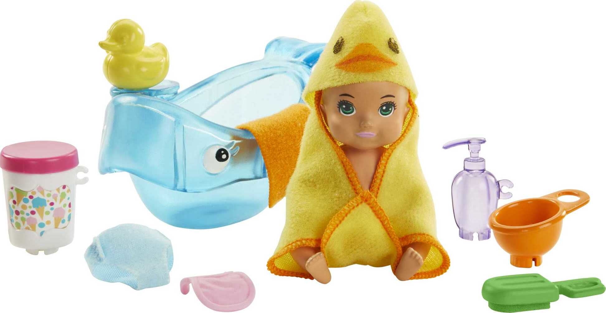 Barbie Skipper Babysitters Inc Doll and Accessories, Blonde Baby with Color Change & Accessories