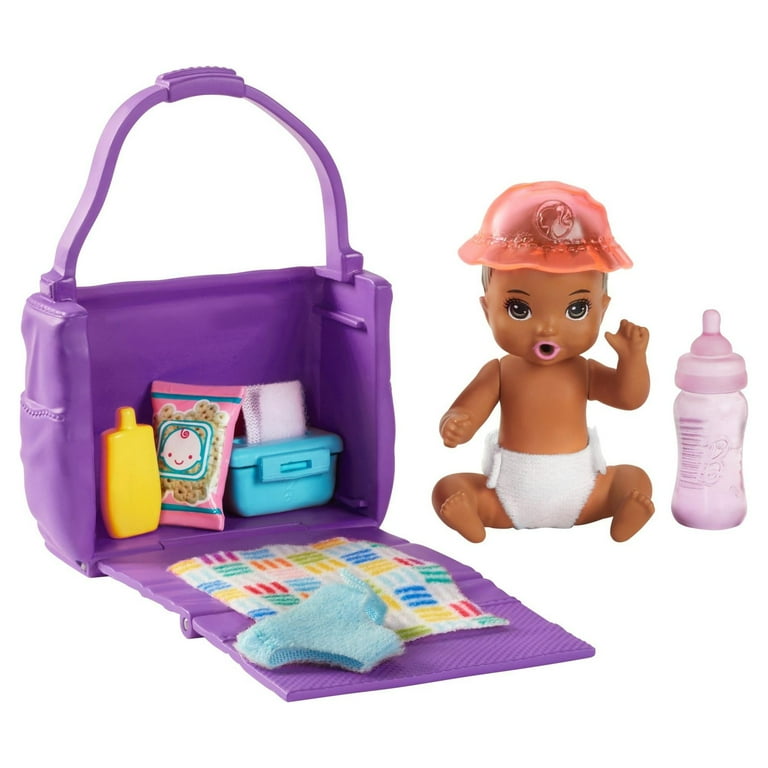 Barbie Skipper Babysitters Inc. Feeding And Changing Playset With Color Change Baby Doll Diaper Bag And Accessories