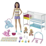 Barbie Skipper Babysitters Inc Nap n Nurture Nursery Playset with Brunette Doll, Baby & Accessories