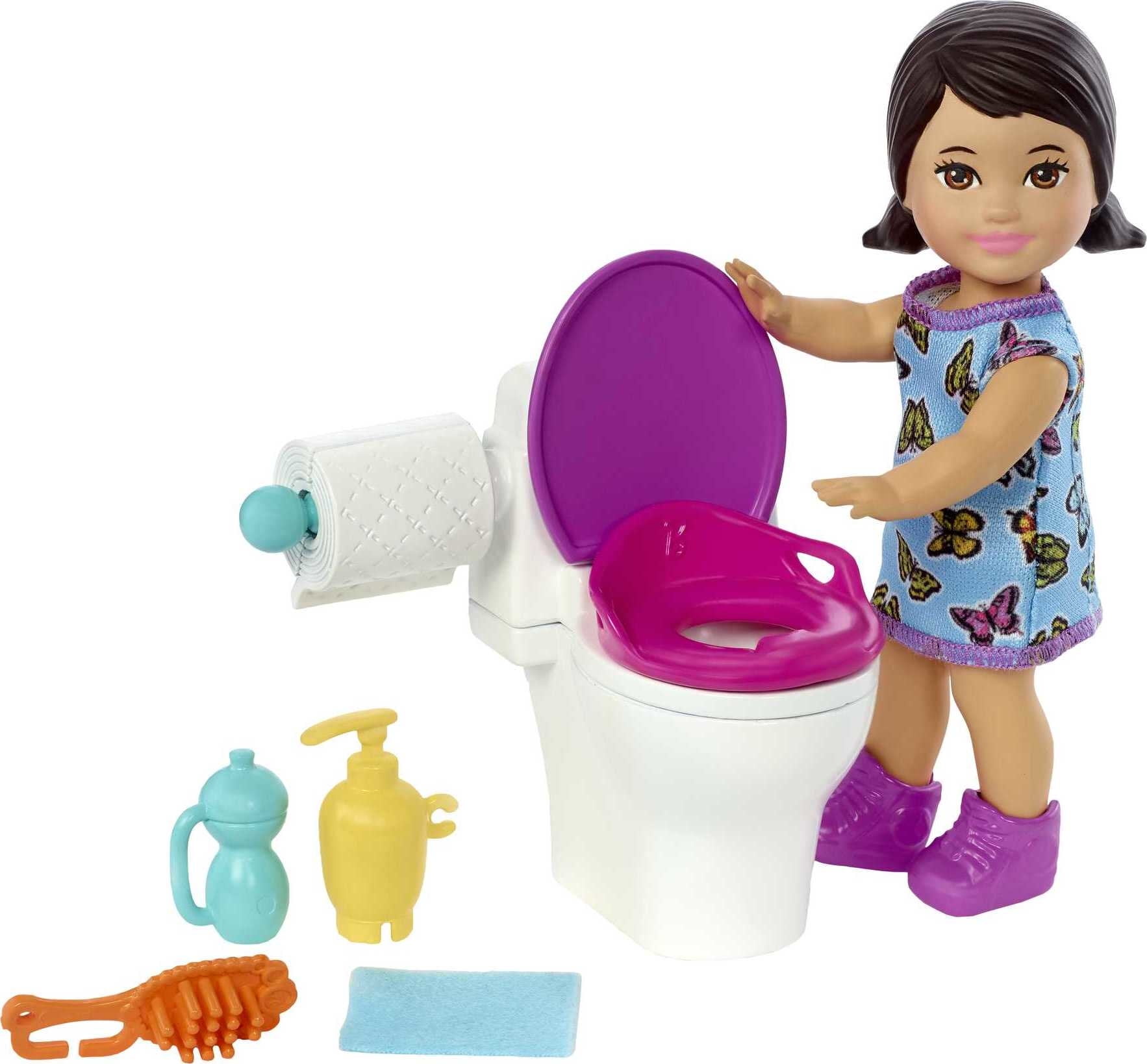 Barbie Skipper Babysitters Inc Potty Time Set with Brunette