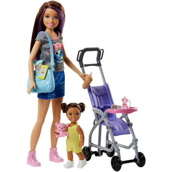 Barbie Skipper Babysitters Inc. Stroller Doll and Playset