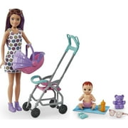 Barbie Skipper Babysitters Inc. Stroller Playset with Skipper & Baby Dolls, 12 in