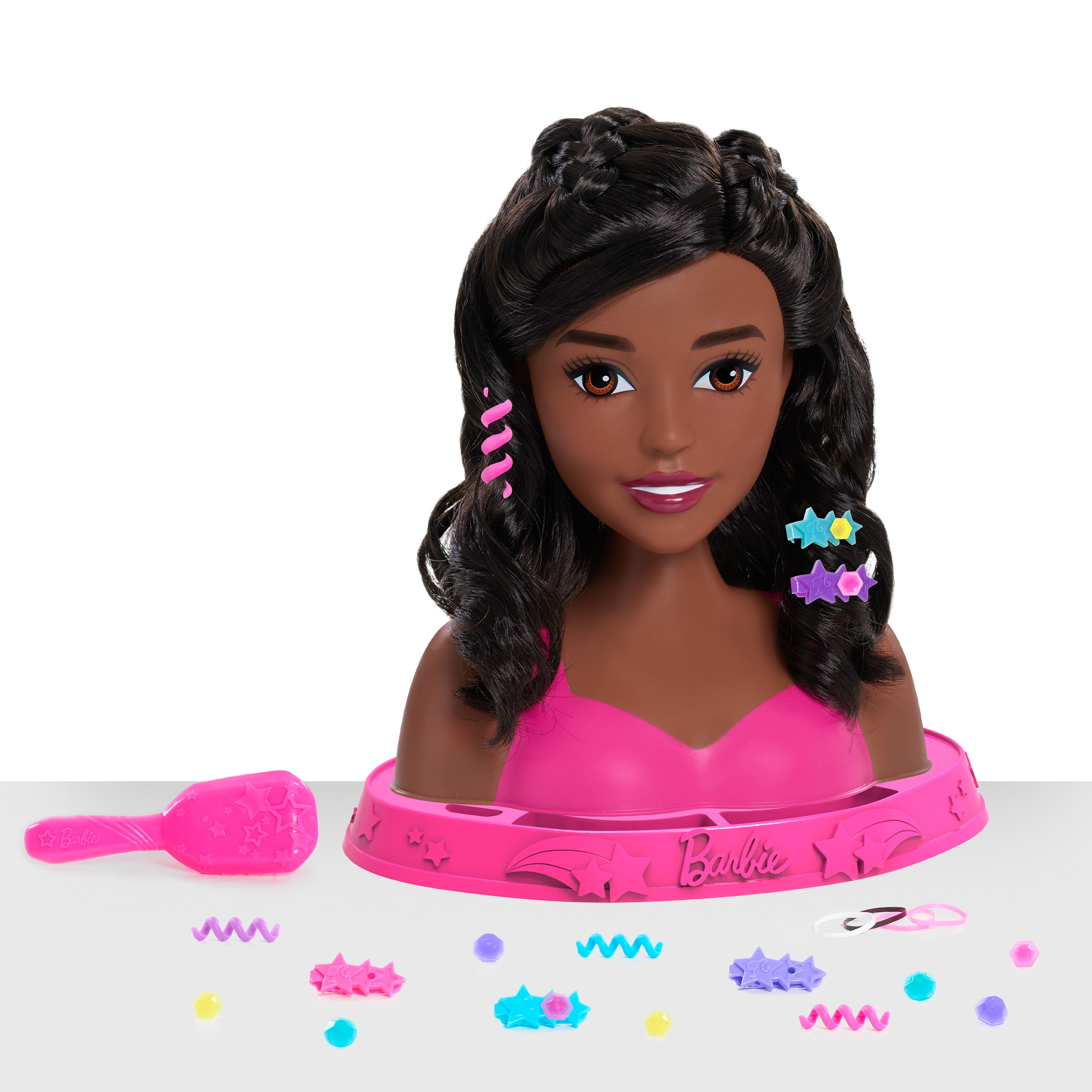 Mattel Barbie Head Doll Hair Styling Makeup Nails African American 16” 2017