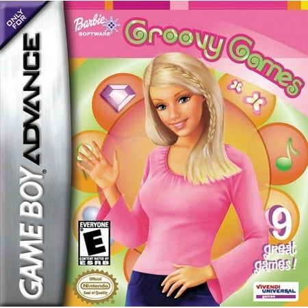 Restored Barbie Software: Groovy Games - Nintendo Gameboy Advance GBA (Refurbished)