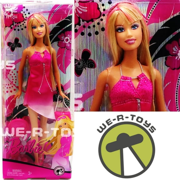 Barbie South Beach Doll W Ith Hot Pink Ombre Party Dress