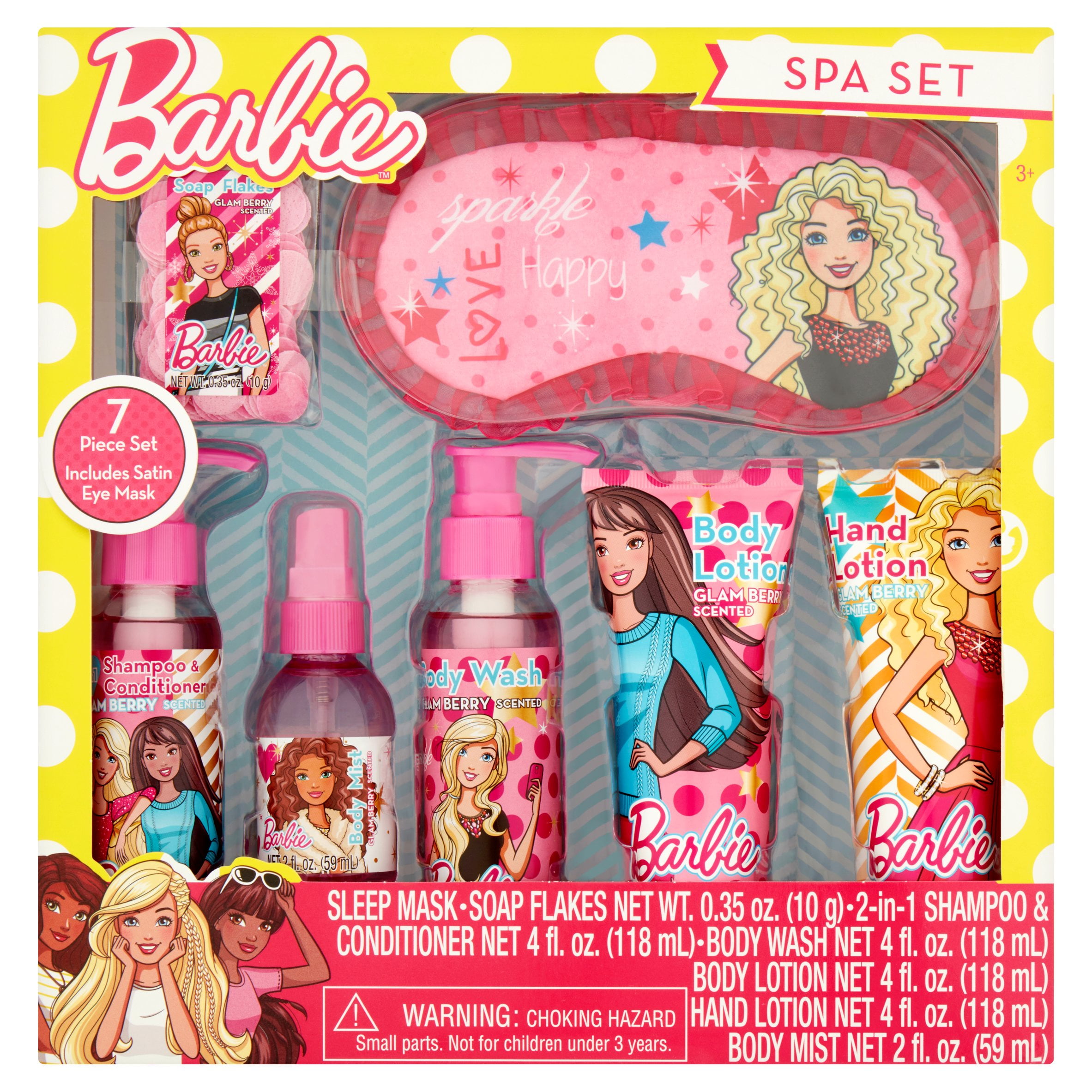 Barbie Spa Bath Gift Set Glam Berry Scented 7pcs