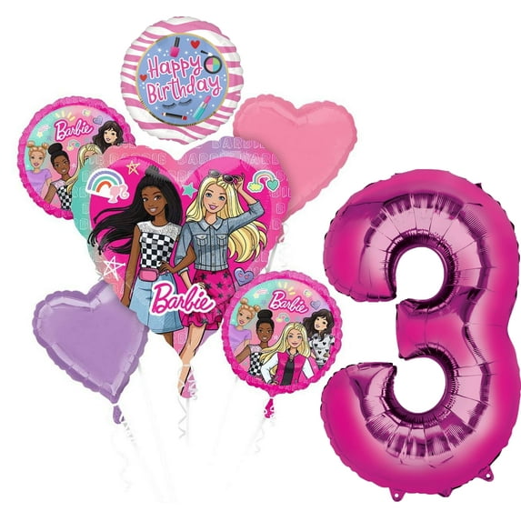 Barbie Sparkle 3rd Birthday Party Supplies Balloon Bouquet Decorations