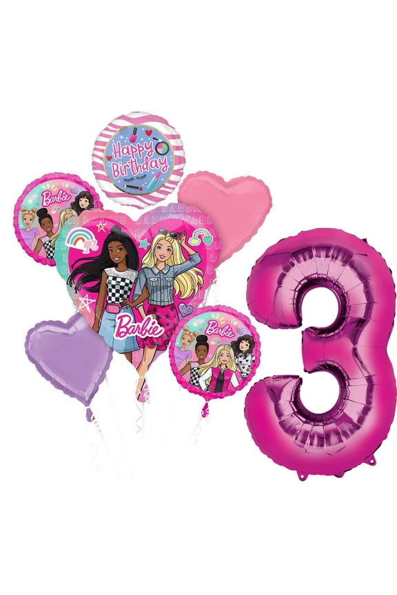Barbie Sparkle 3rd Birthday Party Supplies Balloon Bouquet Decorations