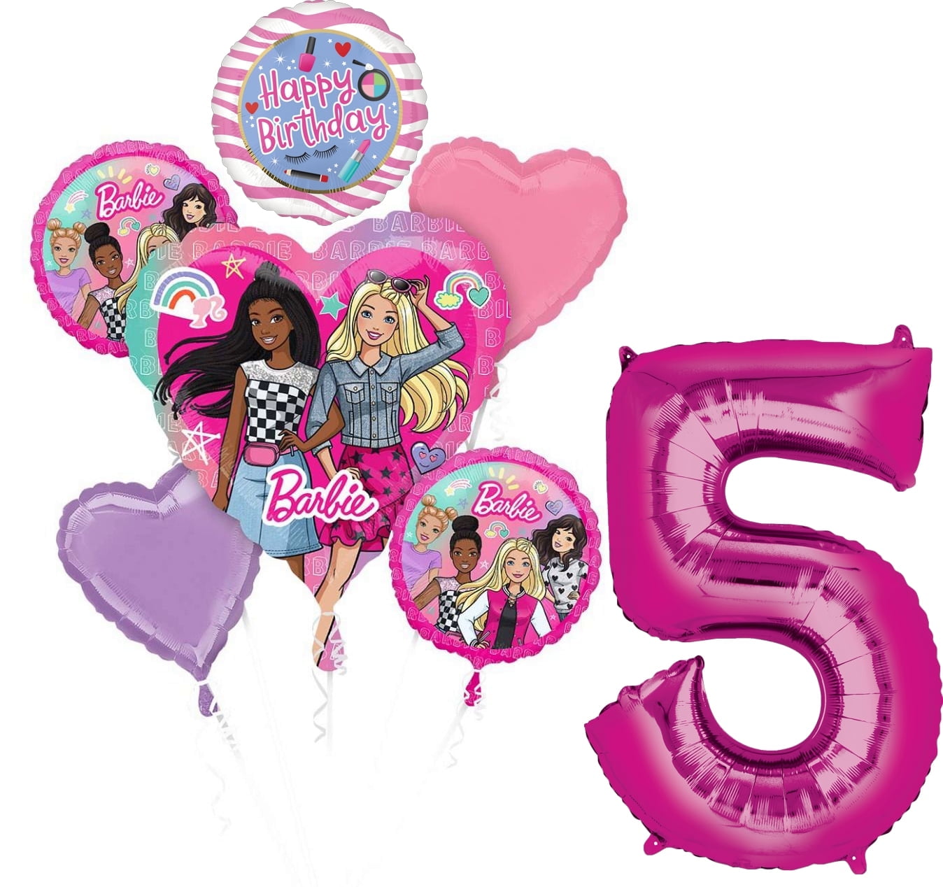 MAYFLOWER PRODUCTS Barbie Sparkle 5th Birthday Party Supplies Balloon Bouquet Decorations