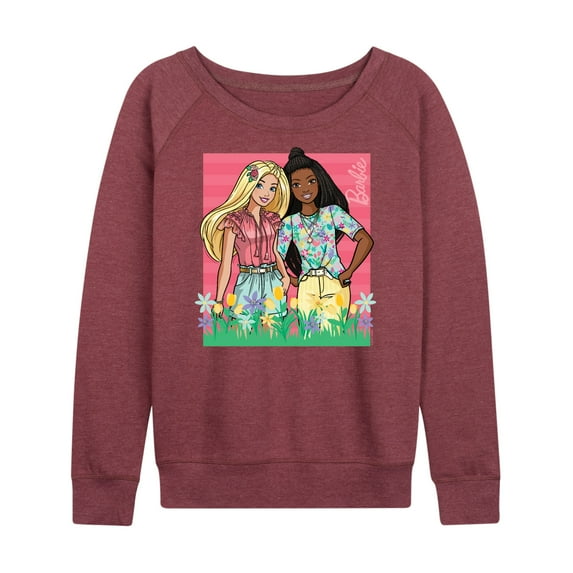 Barbie - Spring Easter Barbie And Friend - Women's Lightweight French Terry Long Sleeve Shirt