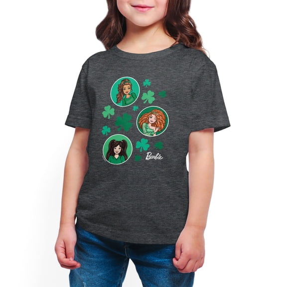 Barbie - St. Paddys Collage - Toddler And Youth Girls Short Sleeve Graphic T-Shirt