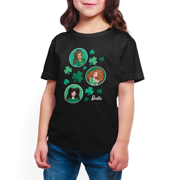 Barbie - St. Paddys Collage - Toddler And Youth Girls Short Sleeve Graphic T-Shirt