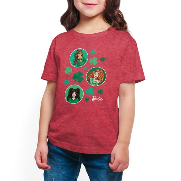 Barbie - St. Paddys Collage - Toddler And Youth Girls Short Sleeve Graphic T-Shirt