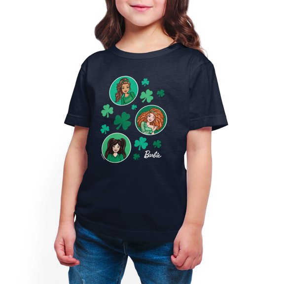 Barbie - St. Paddys Collage - Toddler And Youth Girls Short Sleeve Graphic T-Shirt