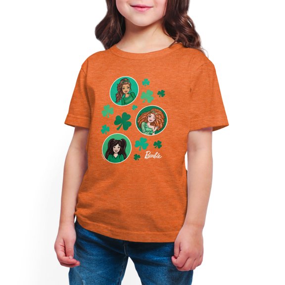 Barbie - St. Paddys Collage - Toddler And Youth Girls Short Sleeve Graphic T-Shirt