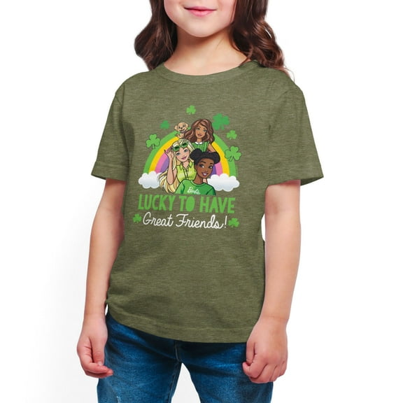 Barbie - St. Patrick's Day Lucky To Have Great Friends - Toddler And Youth Girls Short Sleeve Graphic T-Shirt