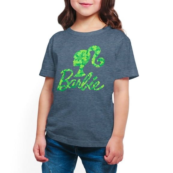 Barbie - St. Patrick's Day Shamrock Pattern Logo - Toddler And Youth Girls Short Sleeve Graphic T-Shirt