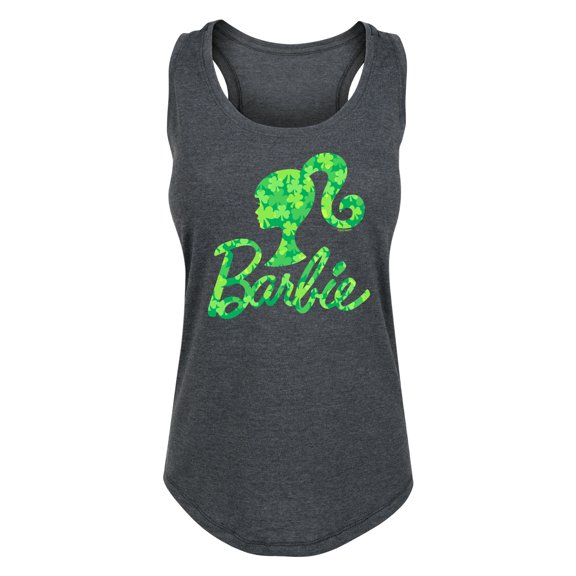 Barbie - St. Patrick's Day Shamrock Pattern Logo - Women's Racerback Tank Top