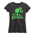 thumbnail image 1 of Barbie - St. Patrick's Day Shamrock Pattern Logo - Women's Short Sleeve Graphic T-Shirt, 1 of 5