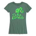 thumbnail image 1 of Barbie - St. Patrick's Day Shamrock Pattern Logo - Women's Short Sleeve Graphic T-Shirt, 1 of 5