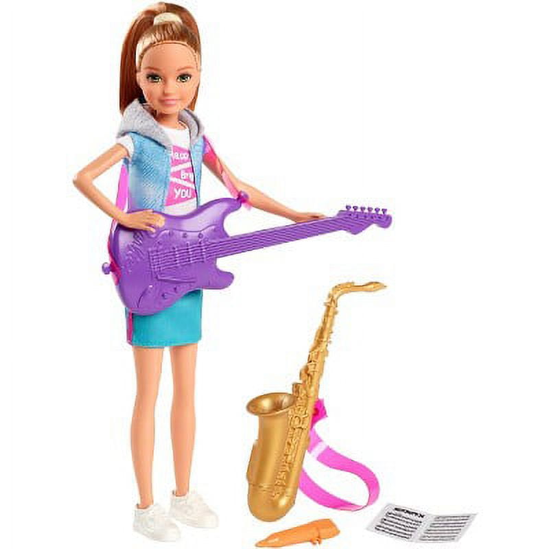 Barbie Stacie Doll Music Playset with Guitar, Saxophone, Tambourine, 12.75 Inches