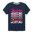 thumbnail image 1 of Barbie - Stacked Barbie Vday - Toddler And Youth Short Sleeve Graphic T-Shirt, 1 of 5