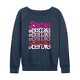 thumbnail image 1 of Barbie - Stacked Barbie Vday - Women's Lightweight French Terry Long Sleeve Shirt, 1 of 5