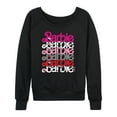 thumbnail image 1 of Barbie - Stacked Barbie Vday - Women's Lightweight French Terry Long Sleeve Shirt, 1 of 5