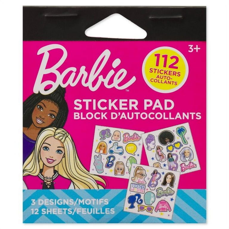 Barbie Stickers Pad 112 pieces,Mini Notebook,Girls 3+ 