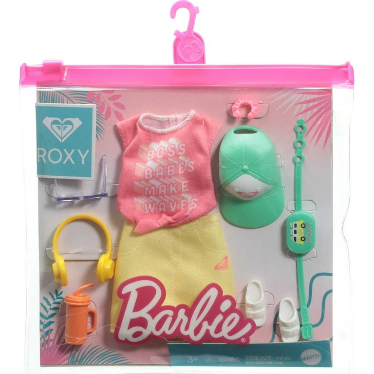 Barbie Storytelling Fashion Pack Of Doll Clothes Inspired Roxy: Red Graphic Top & Roxy Skirt with 7 Accessories for Barbie Dolls Including Headphones, Gift for 3 To Year Olds - Walmart.com