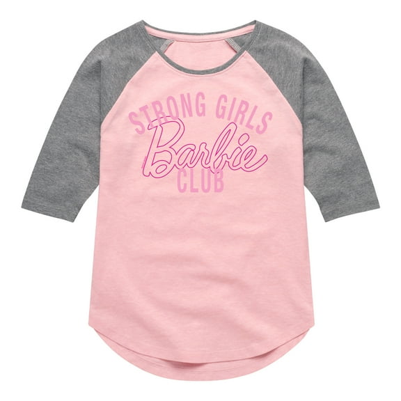 Barbie - Strong Girls Club - Gym Shirt - Toddler And Youth Girls Raglan Graphic T-Shirt