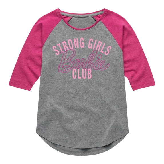 Barbie - Strong Girls Club - Gym Shirt - Toddler And Youth Girls Raglan Graphic T-Shirt