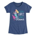 thumbnail image 1 of Barbie - Strong Girls Make Waves  - Girls Fitted Short Sleeve Graphic T-Shirt, 1 of 5
