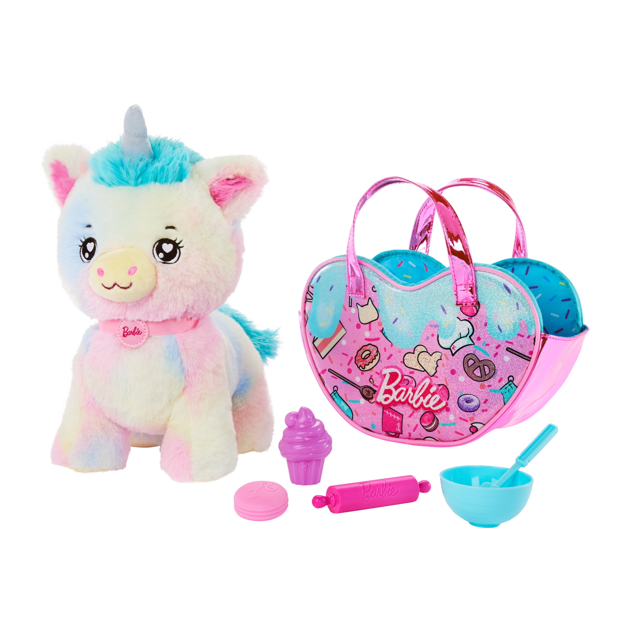 Kids' Cute Barbie Chef Pet Adventure, Furry Unicorn Doll with