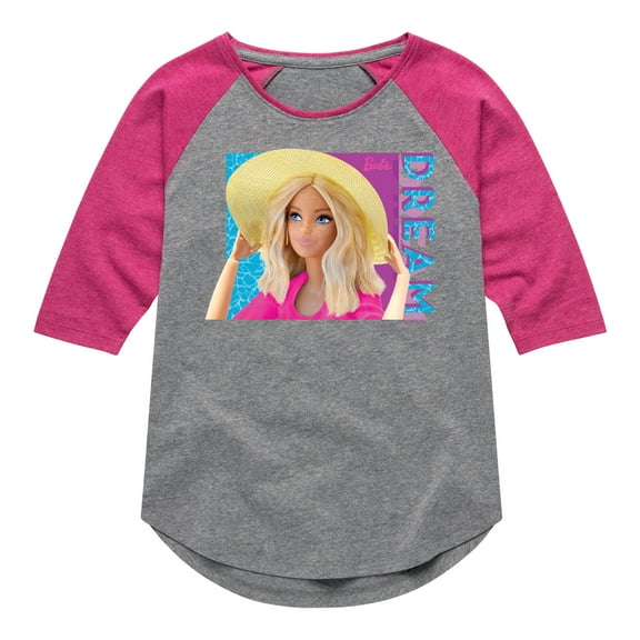 Barbie - Summer Time Dream - Beach Hat - Toddler And Youth Girls Raglan Graphic T-Shirt
