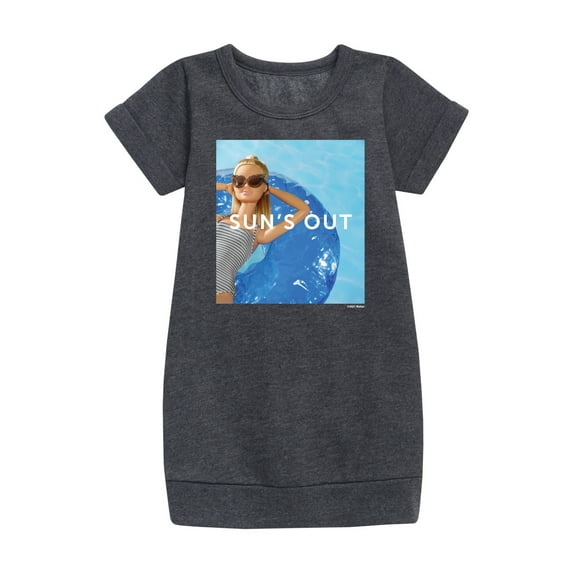 Barbie - Sun's Out - Barbie Floating in a Pool - Toddler And Youth Girls Fleece Dress
