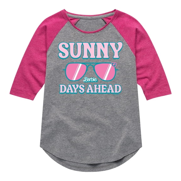 Barbie - Sunny Days Ahead - Fancy Shades - Toddler And Youth Girls Raglan Graphic T-Shirt