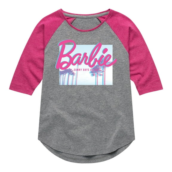 Barbie - Sunny Days Ahead - Glitch - Toddler And Youth Girls Raglan Graphic T-Shirt