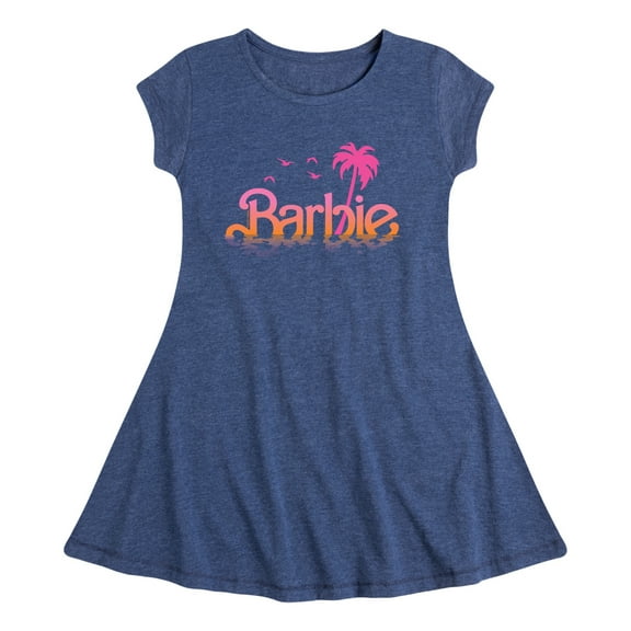 Barbie - Sunset and Palm Trees - Toddler And Youth Girls Fit And Flare Dress