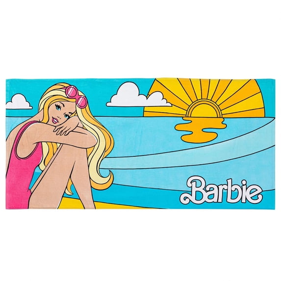 Barbie Super Soft Cotton Kids Bath/Pool/Beach Towel, 58 in x 28 in