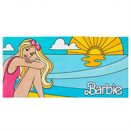 Barbie Super Soft Cotton Kids Bath/Pool/Beach Towel, 58 in x 28 in