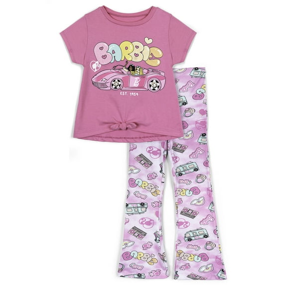 Barbie T-Shirt and Flare Leggings Outfit Set Tie Dye Toddler to Big Kid
