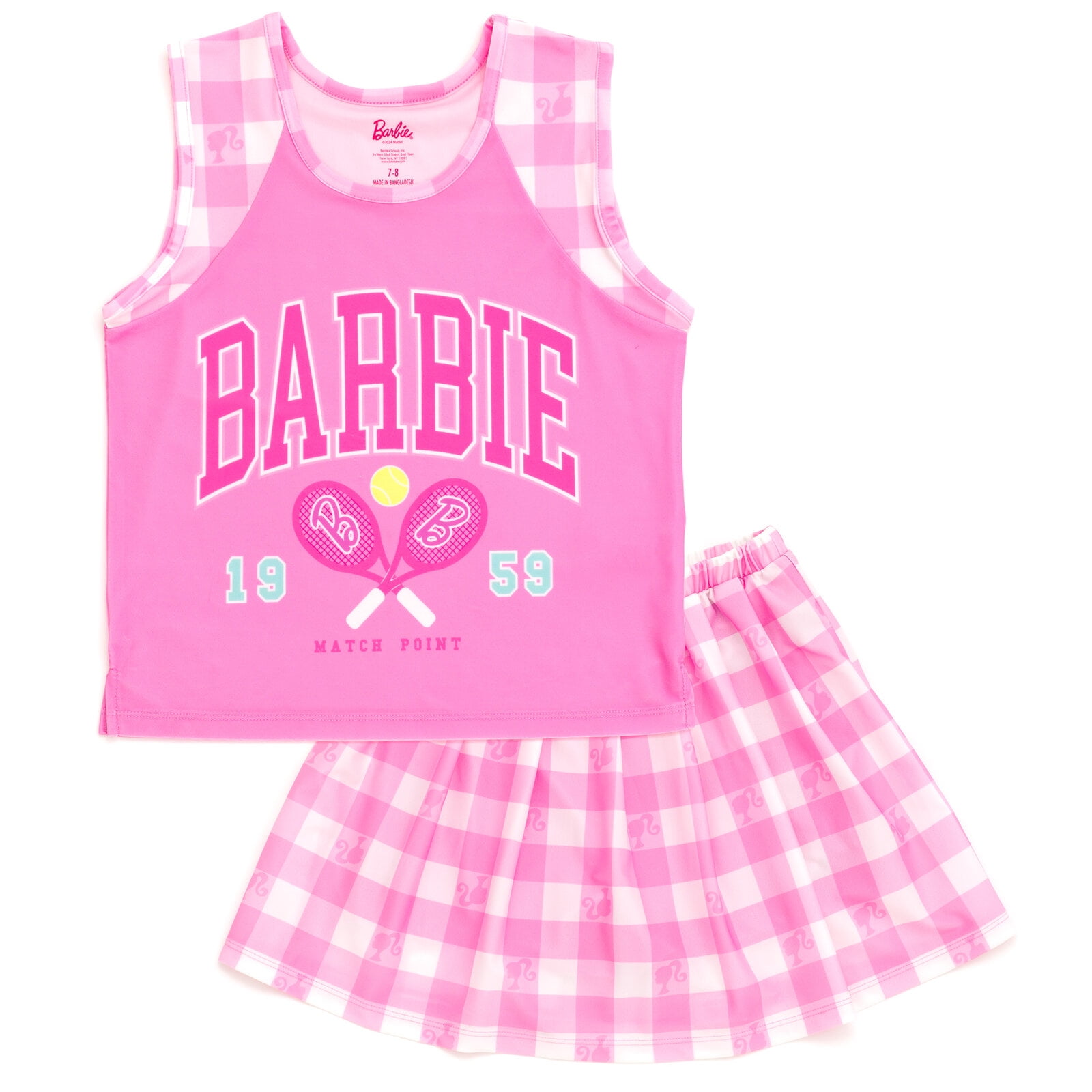 Barbie Sleeveless Tank Top Pleated Skirt Outfit Set (Little Girl's ...