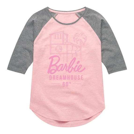 Barbie - The Dreamhouse 60th Anniversary - Toddler And Youth Girls Raglan Graphic T-Shirt
